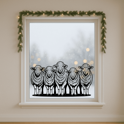 Five sheep SVG for farmhouse wall art