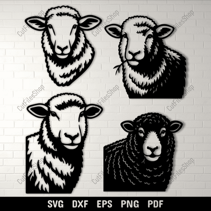 Sheep silhouette SVG bundle for laser cutting