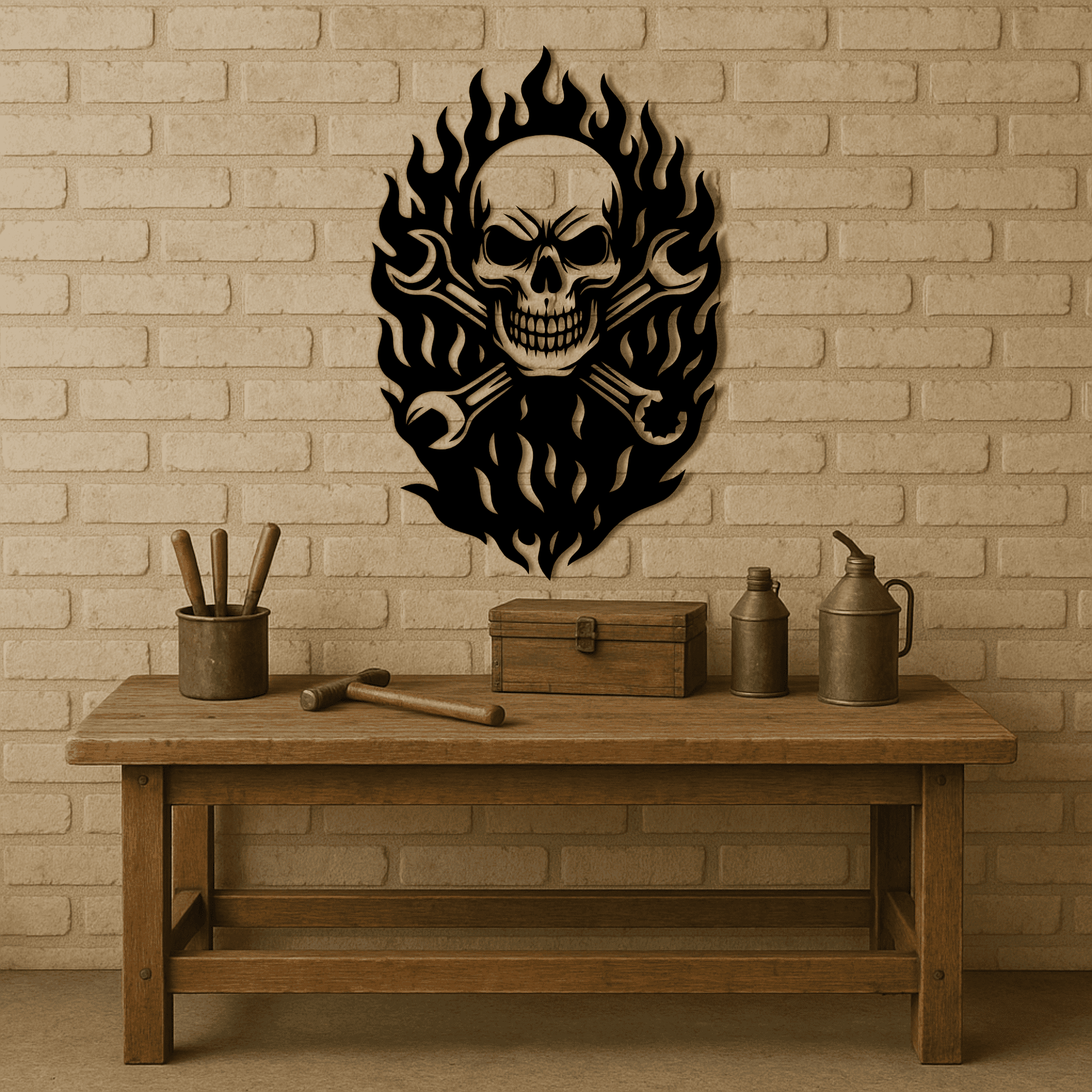 Flaming skull SVG for CNC metal art