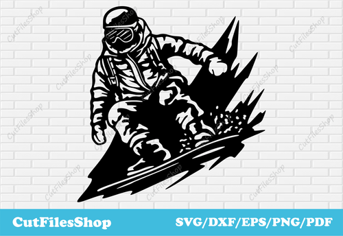 Snowboarder Svg cut files, Dxf for CNC Laser cutting, Png for t shirt design, svg for scrapbooking, svg for t shirt design, svg for wall stickers, pdf for printing, sport svg, snow svg, scrapbooking design, sport scene dxf, decal svg, card making png, free vector images, instant download dxf
