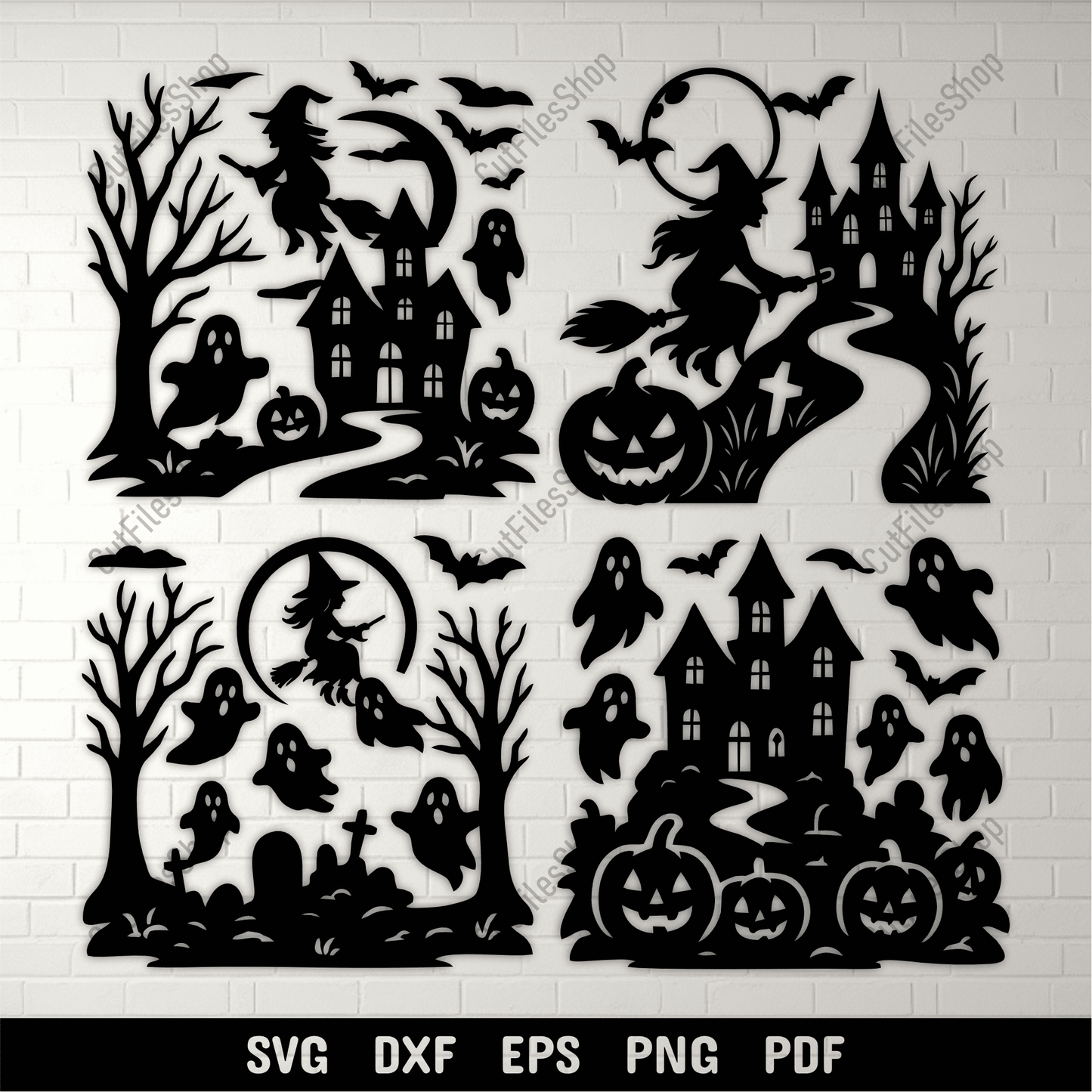 Haunted house Halloween SVG DXF bundle for Cricut cutting