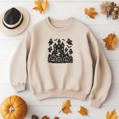 Spooky Halloween bats and trees vector for seasonal décor