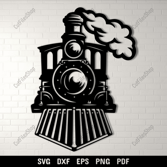Steam train SVG silhouette for CNC plasma cutting
