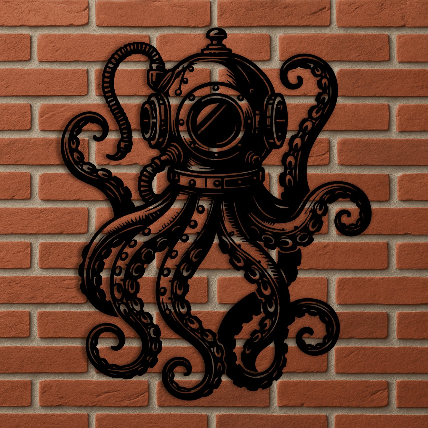 Nautical steampunk octopus artwork for prints and crafts