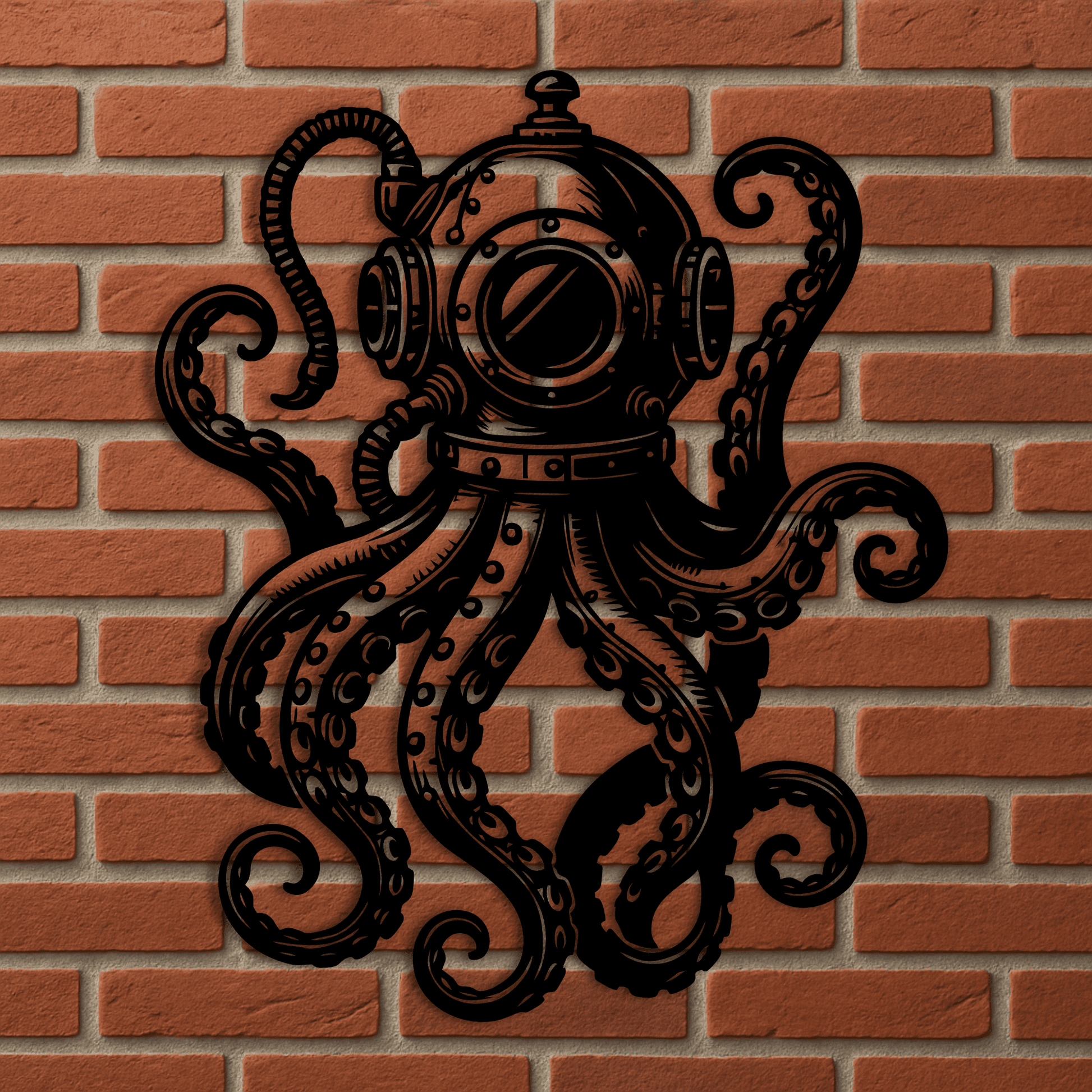 Nautical steampunk octopus artwork for prints and crafts