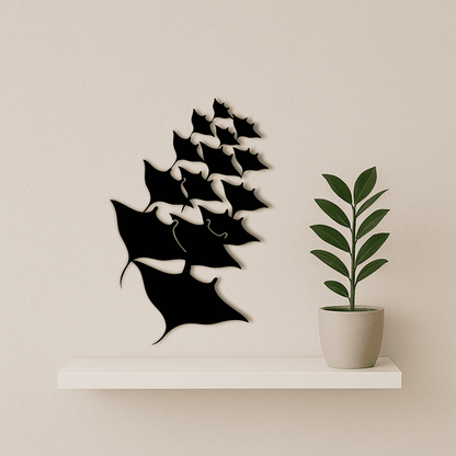 Marine life stingray silhouette for laser cutting