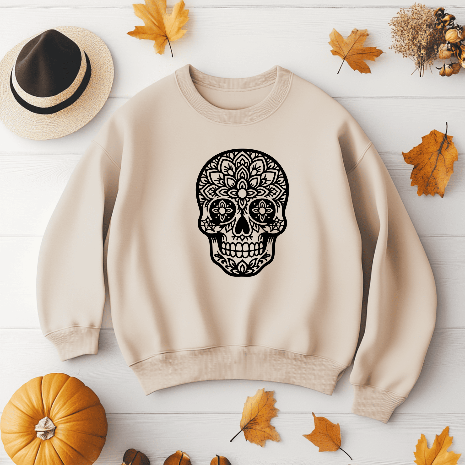 Decorative skull laser cut template