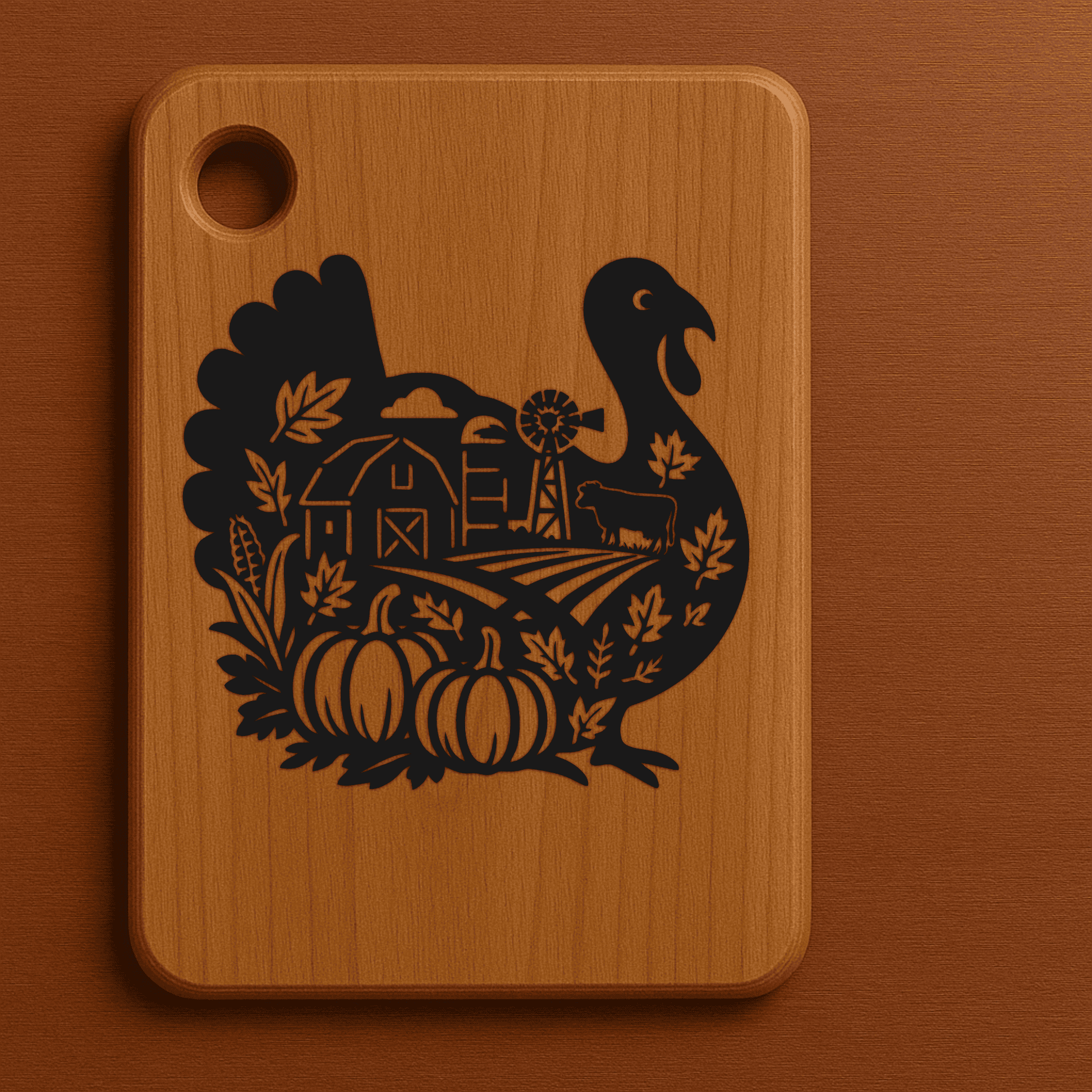 Turkey SVG for Cricut and Silhouette, Cutting board svg laser engraving