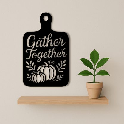 Gather Together cutting board design for Glowforge