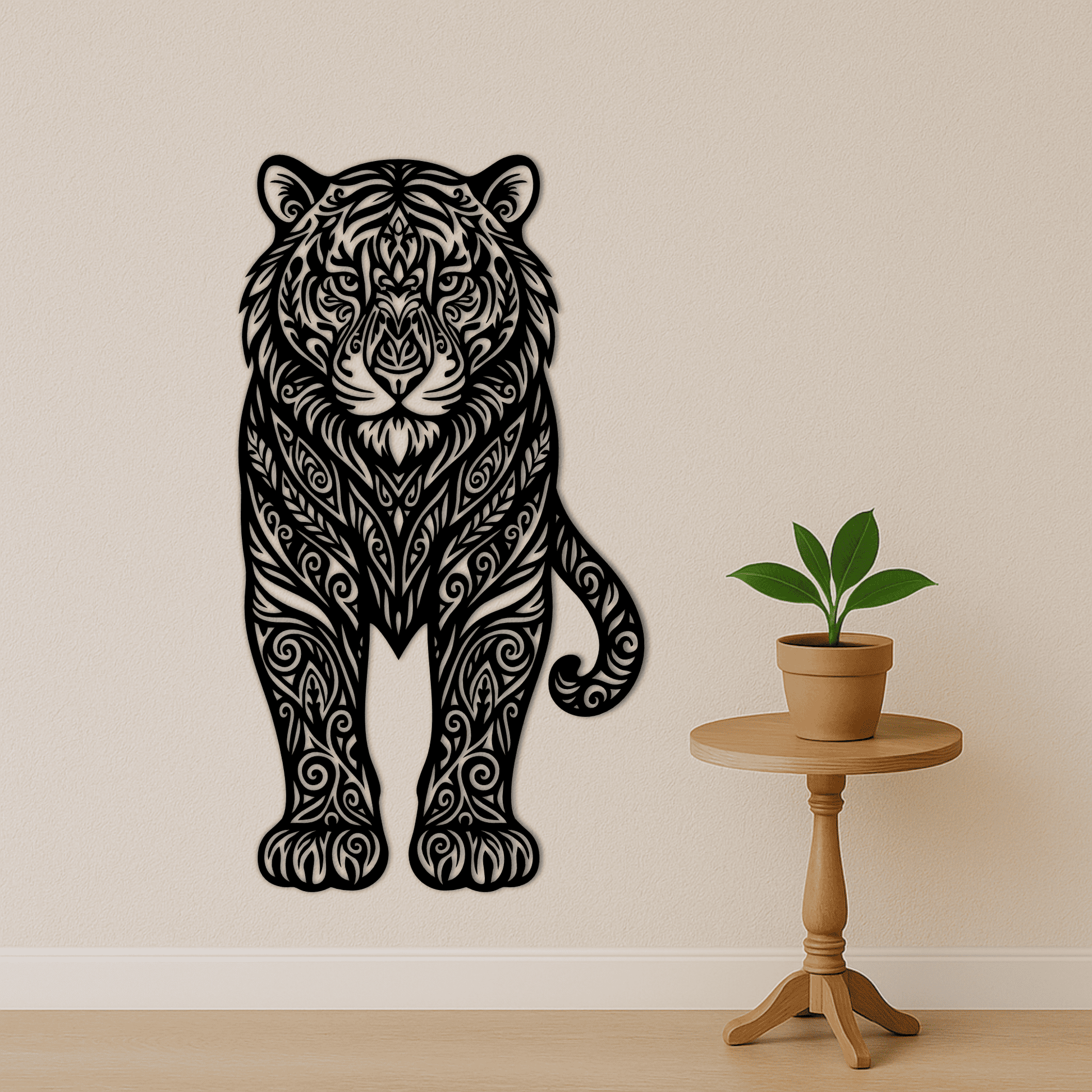 Tiger DXF design for CNC plasma and laser cutting