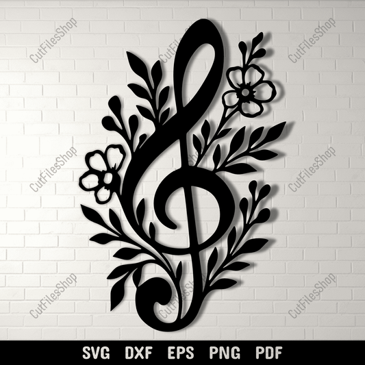 Treble clef SVG music note design