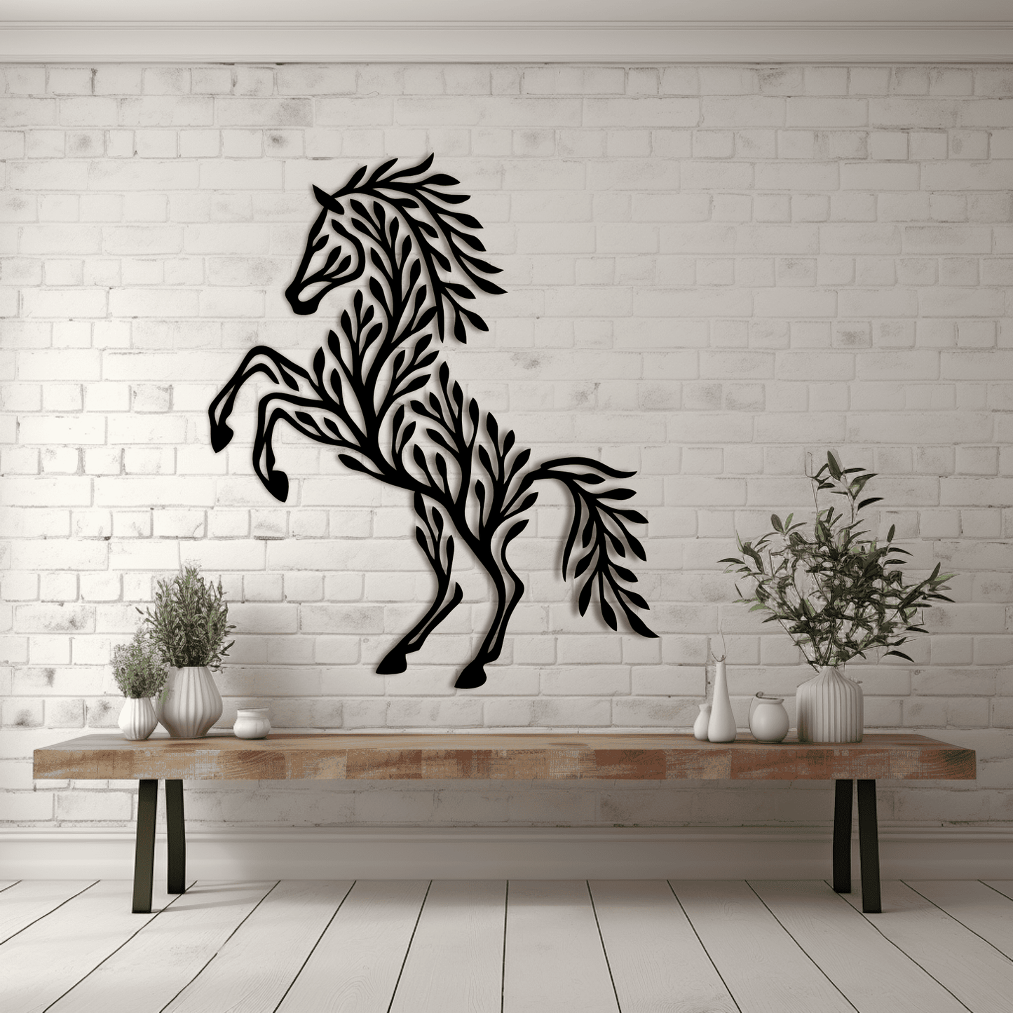 Woodland animal metal wall art template