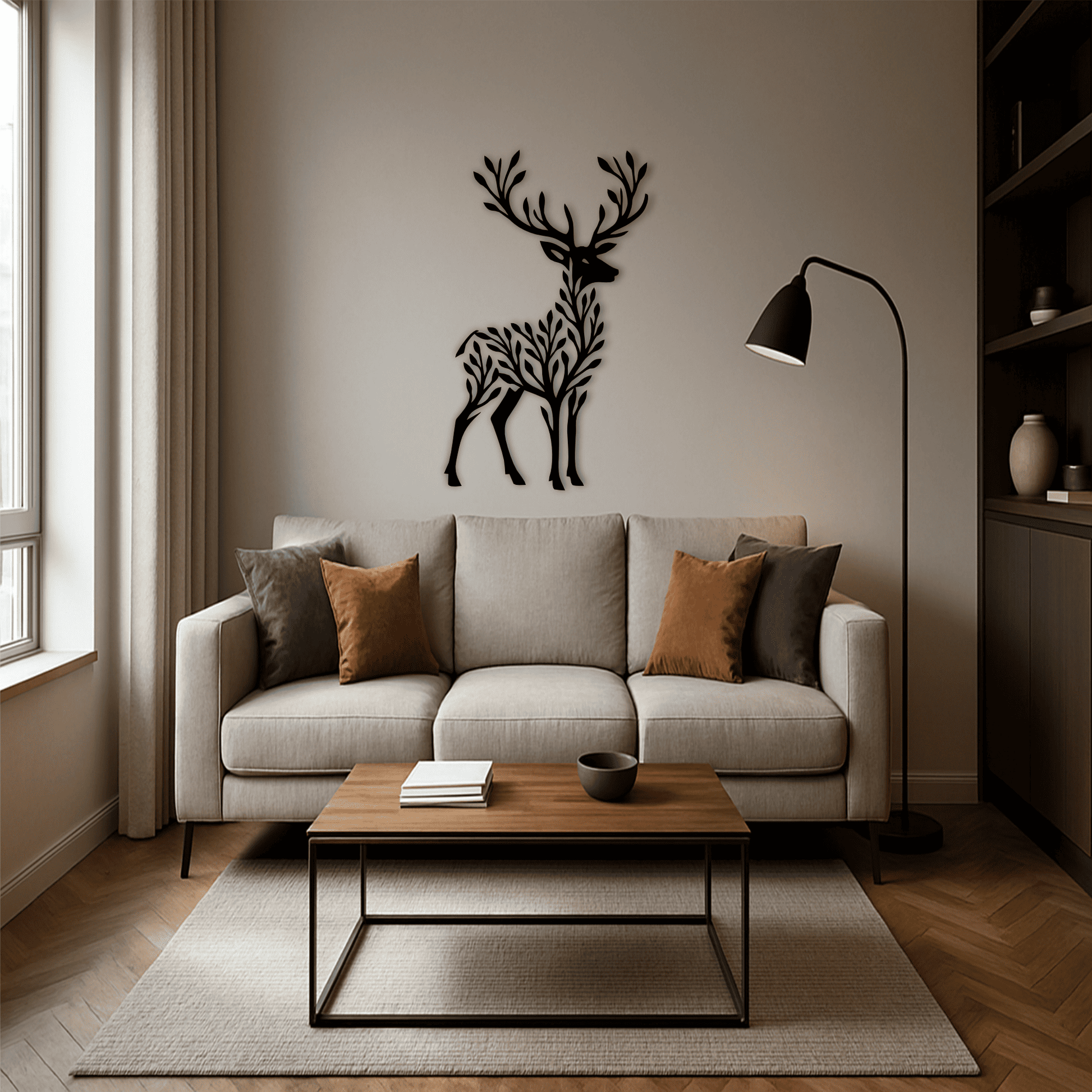 Artistic animal tree silhouette design