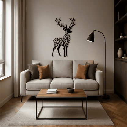 Artistic animal tree silhouette design