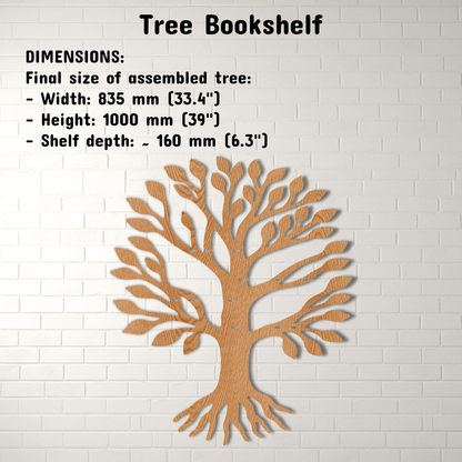 Laser cut tree shaped bookcase for nursery room