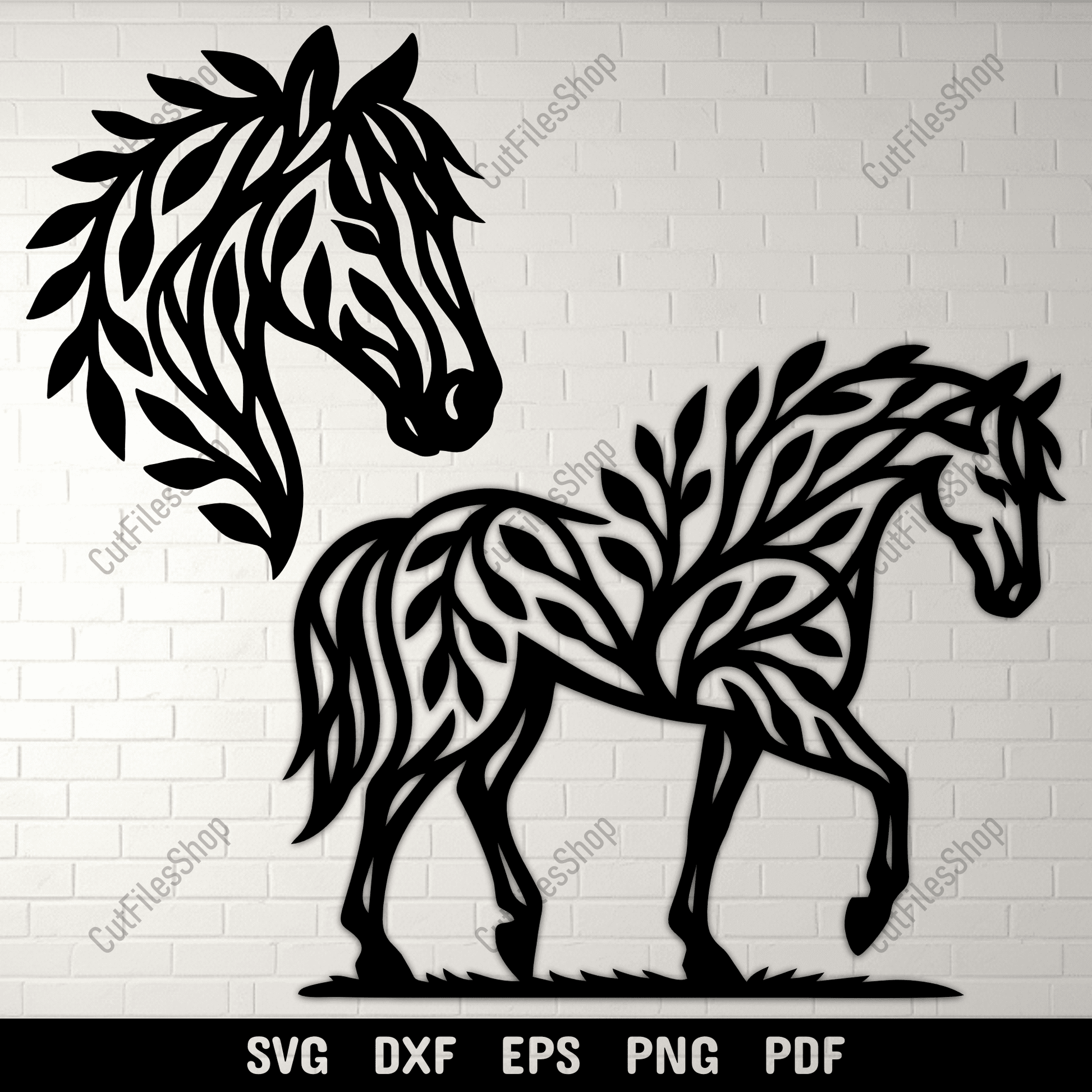 Tree branch horse silhouette SVG