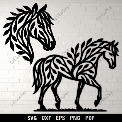 Tree branch horse silhouette SVG