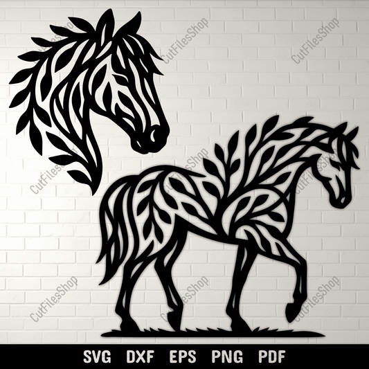 Tree branch horse silhouette SVG