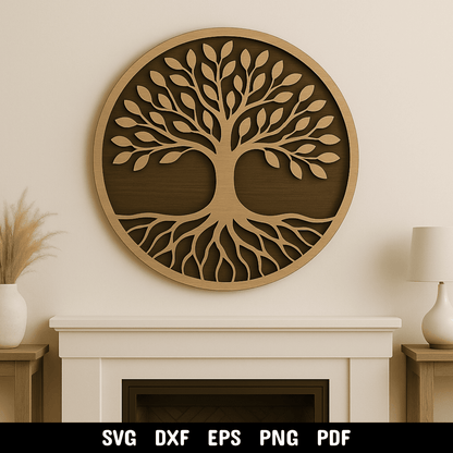 Layered Tree of Life SVG DXF