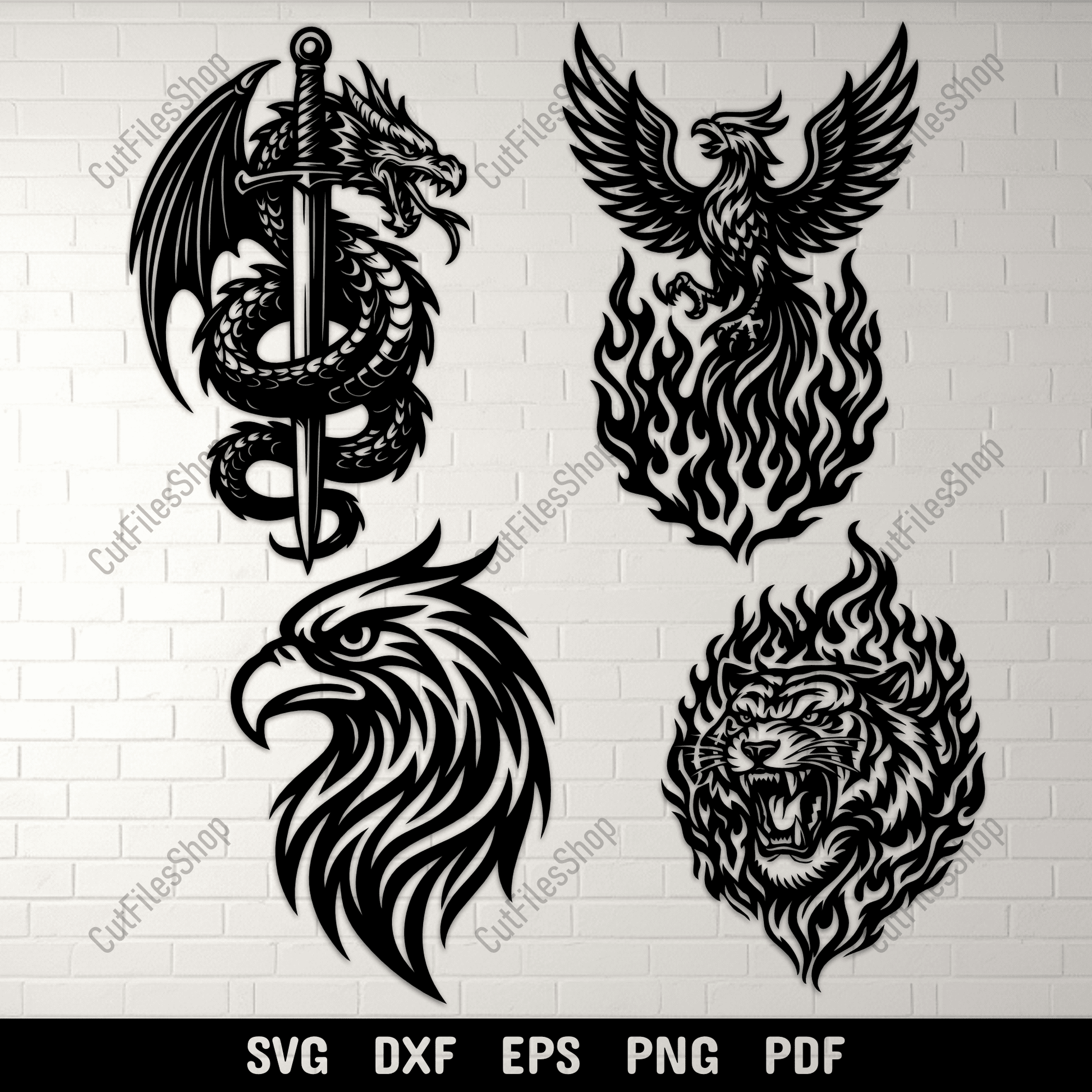 Tribal Animals Dxf Svg files for CNC, Laser, Cricut and Sublimation