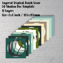 Load image into Gallery viewer, Sea scene 3d layered cut files for cricut, silhouette, cardstock svg, dxf for laser cut, glowforge svg, instant download
