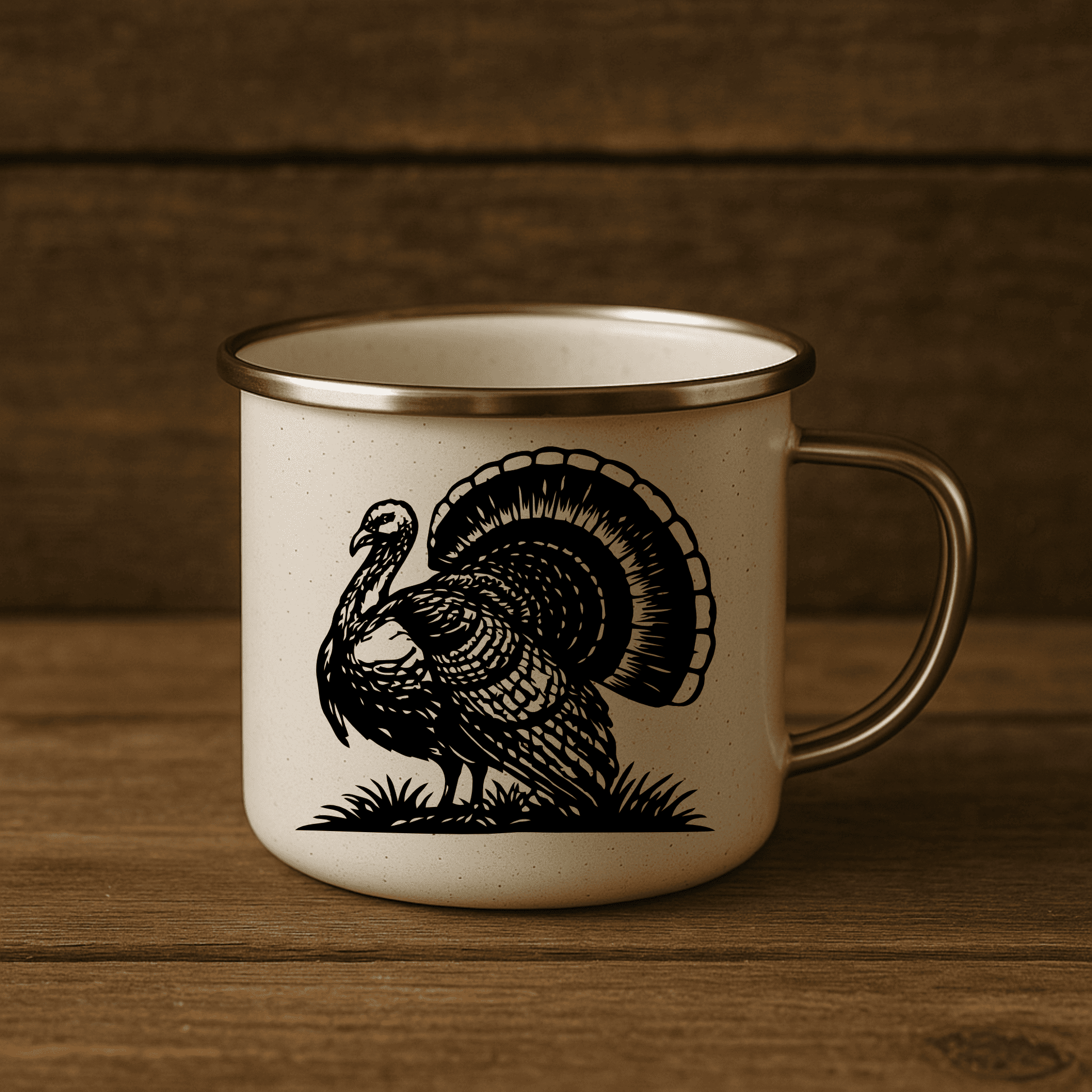 Fall turkey wall art SVG PNG for Cricut and mug design