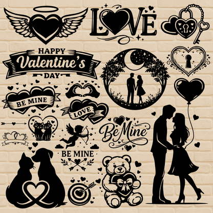 Valentine sign designs SVG DXF for laser cutting and CNC projects