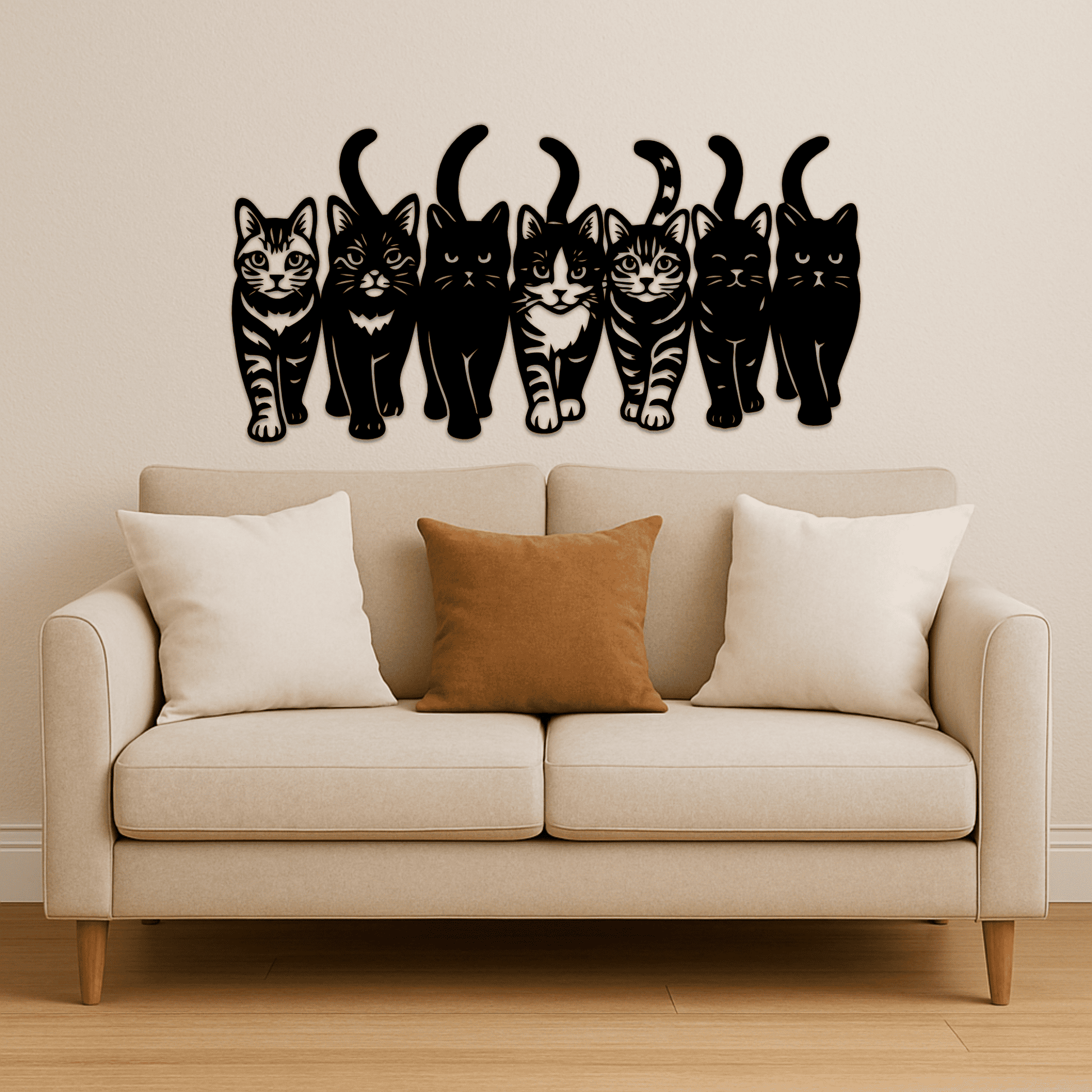 Walking cats animal design SVG DXF EPS for CNC, plasma cutting and laser art