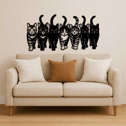 Walking cats animal design SVG DXF EPS for CNC, plasma cutting and laser art