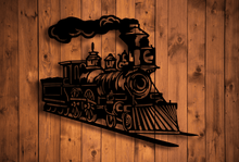 Load image into Gallery viewer, wall decor dxf for laser cut, wood decor dxf for cutting, train dxf for plasma cut, retro train dxf for laser, silhouette retro train, cnc cutting designs, wall art dxf
