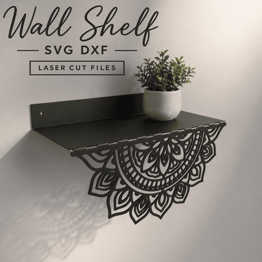 mandala wall shelf svg dxf laser cut cnc plasma design