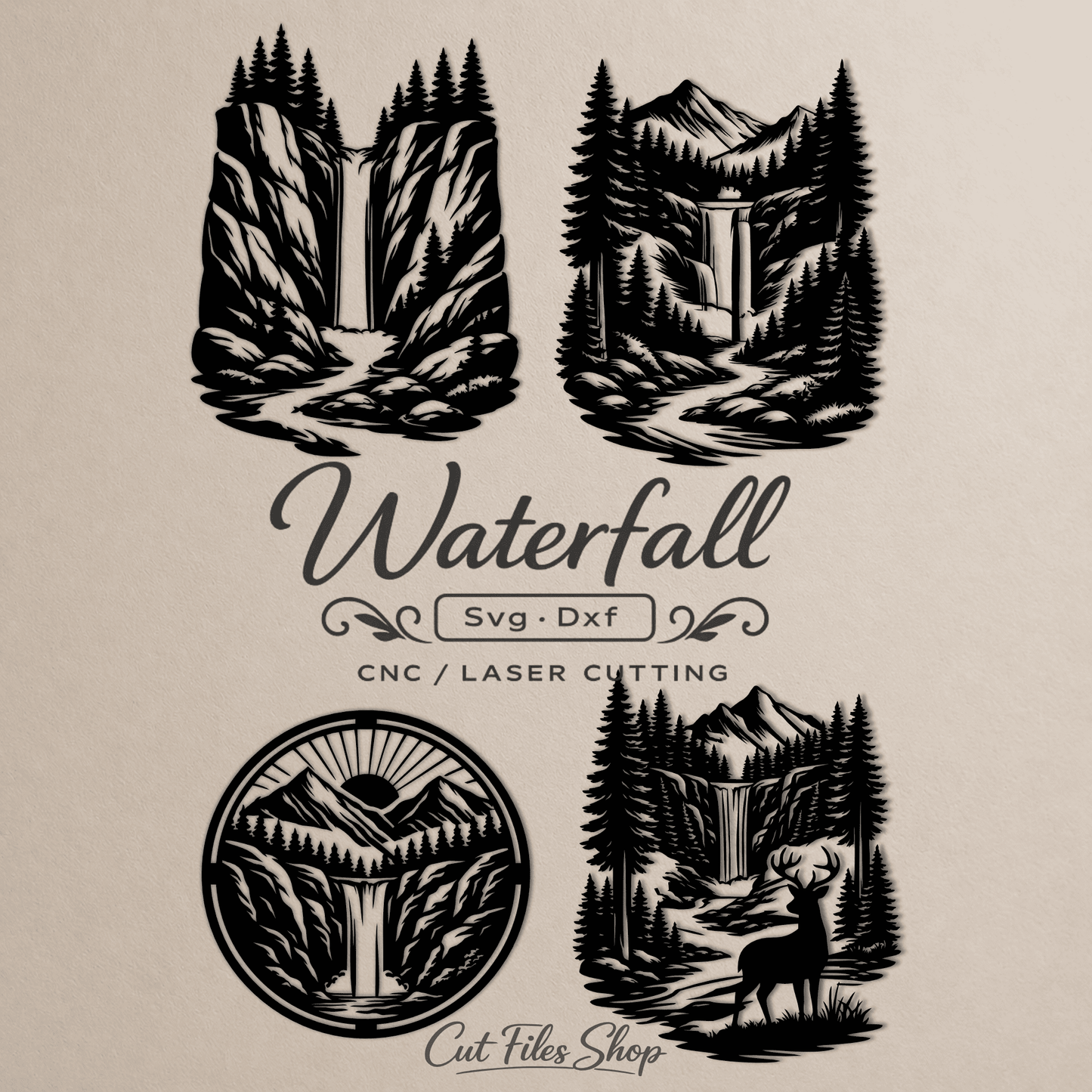 Waterfall SVG for CNC plasma cutting