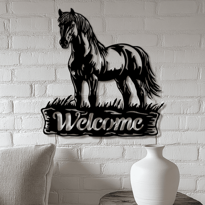 Horse Welcome DXF SVG for laser, CNC and plasma cutting