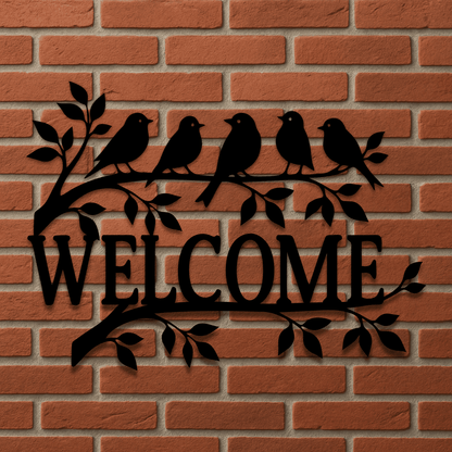 Birds Welcome sign design bundle SVG DXF for xTool, Silhouette and laser projects