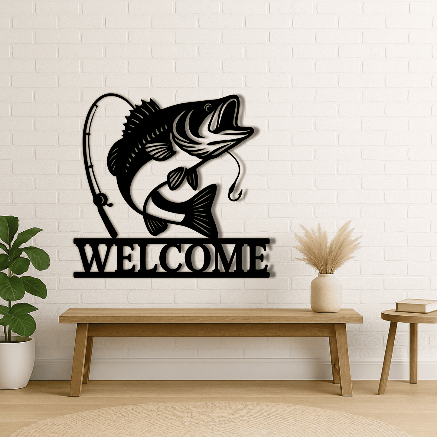 Fishing welcome sign SVG DXF for rustic wall art