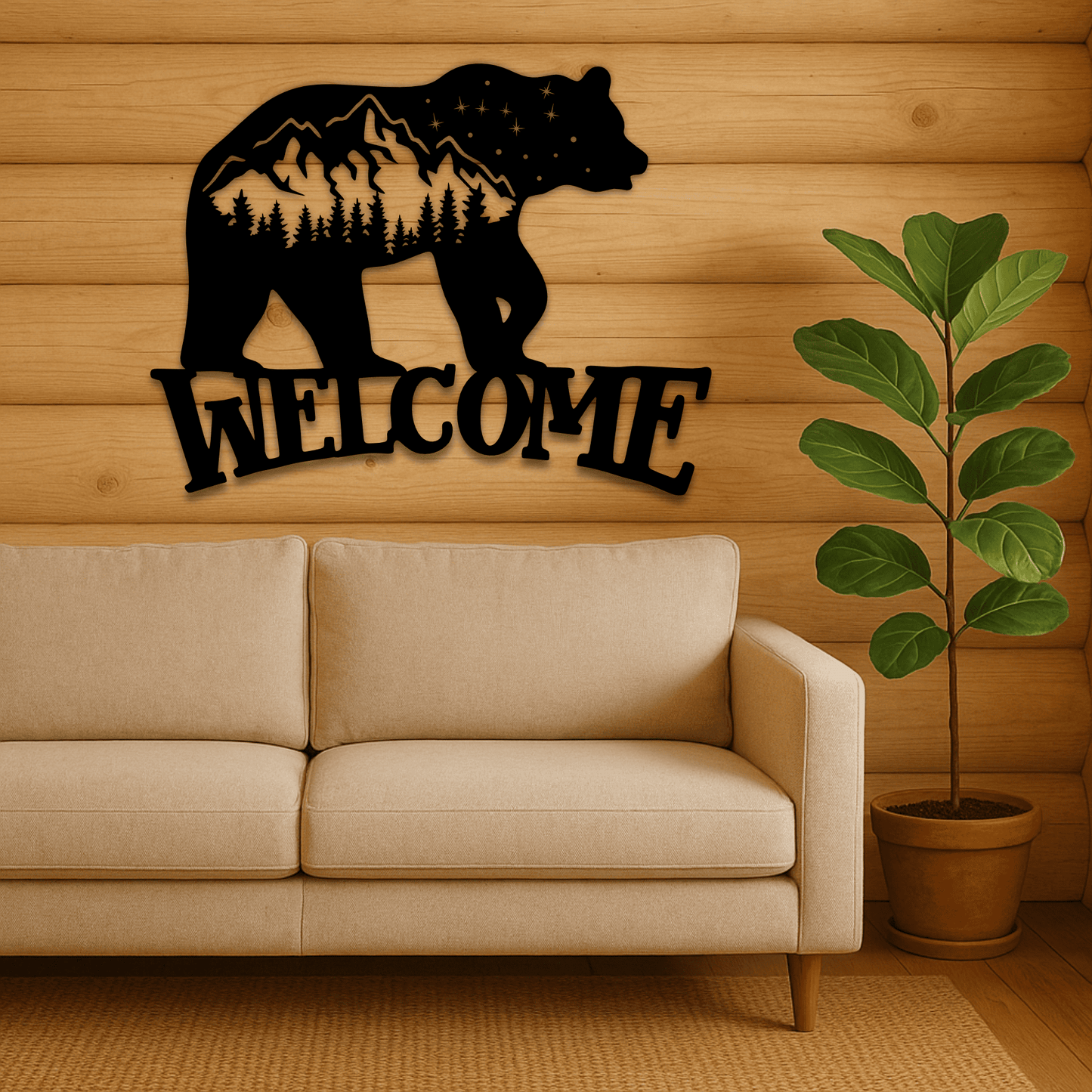 Mountain bear welcome sign SVG EPS for Cricut, sublimation and crafts