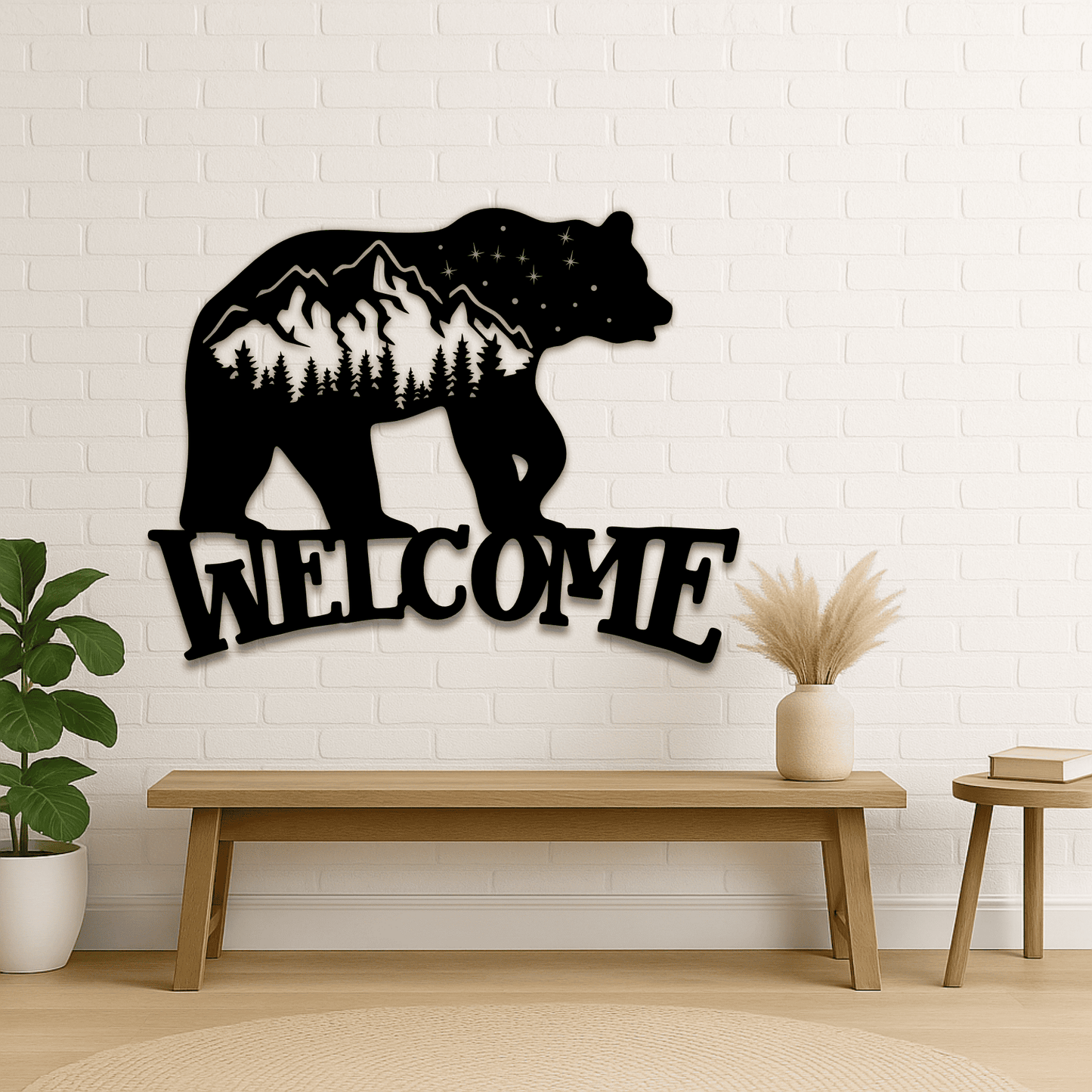 Bear Welcome Sign SVG DXF EPS for CNC, plasma cutting and outdoor decor