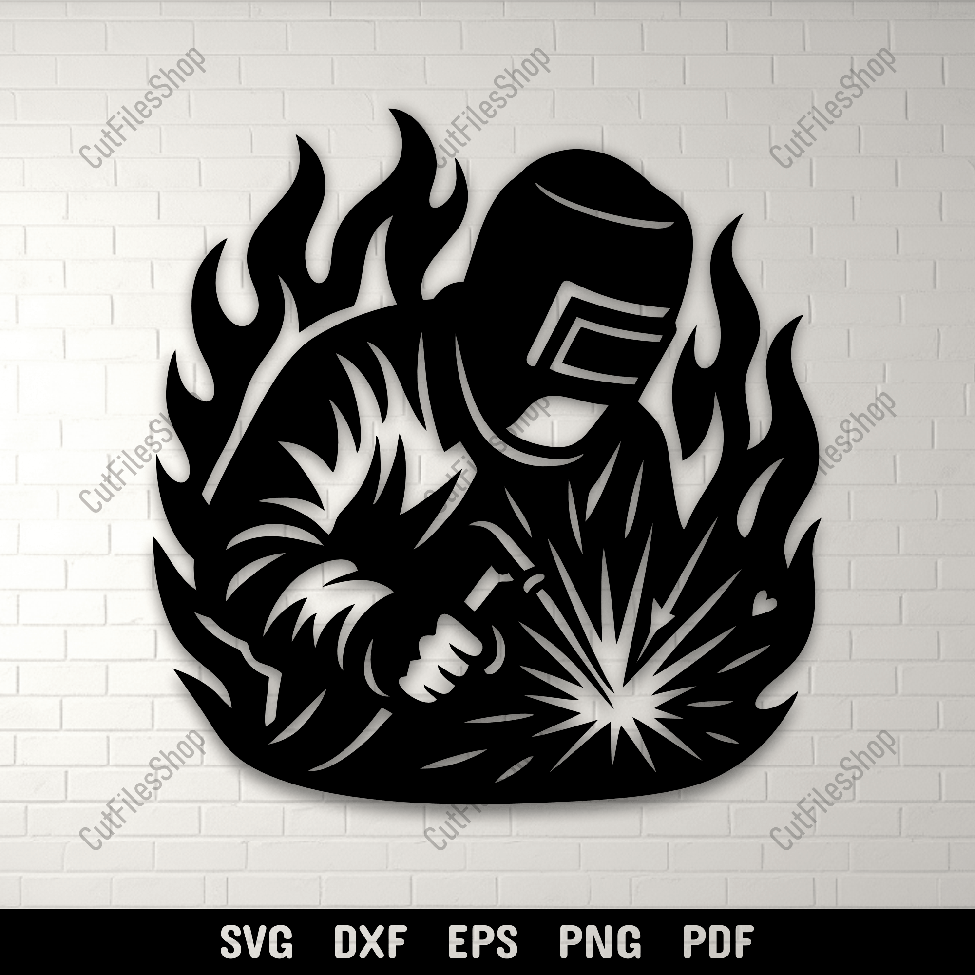 Welder SVG DXF PNG for CNC Laser Cutting and Sublimation