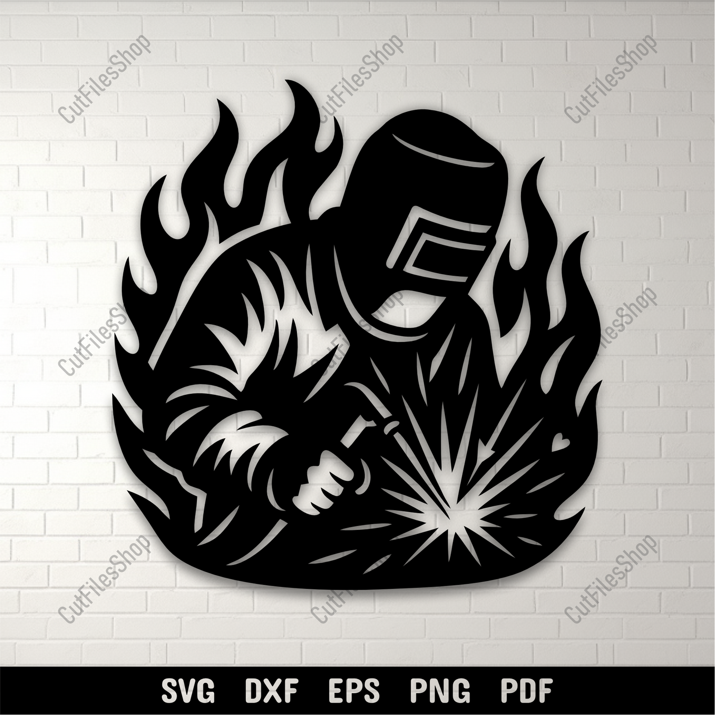 Welder SVG DXF PNG for CNC laser cutting
