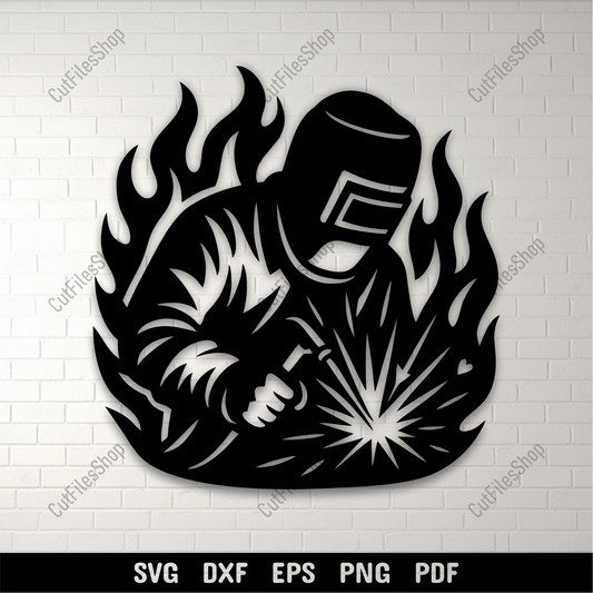 Welder SVG DXF PNG for CNC laser cutting