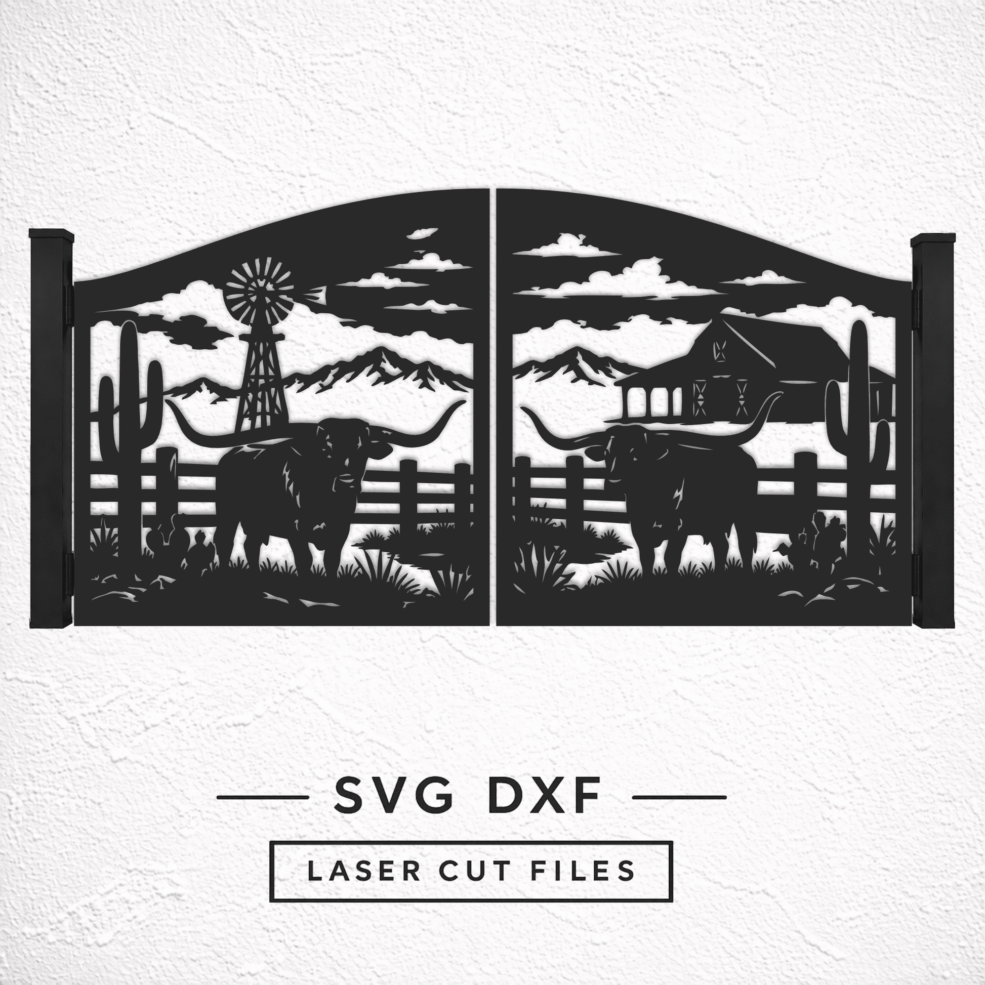 Farm entrance gate SVG DXF for CNC plasma.