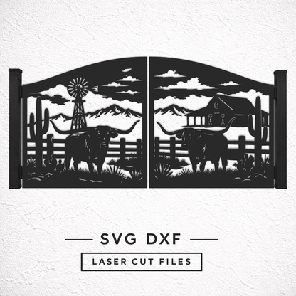 Farm entrance gate SVG DXF for CNC plasma.