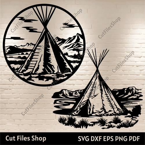 Native American Wigwam Svg, Wigwam Svg for cricut, Cutting files, CNC router files, Dxf for Laser - Cut Files Shop