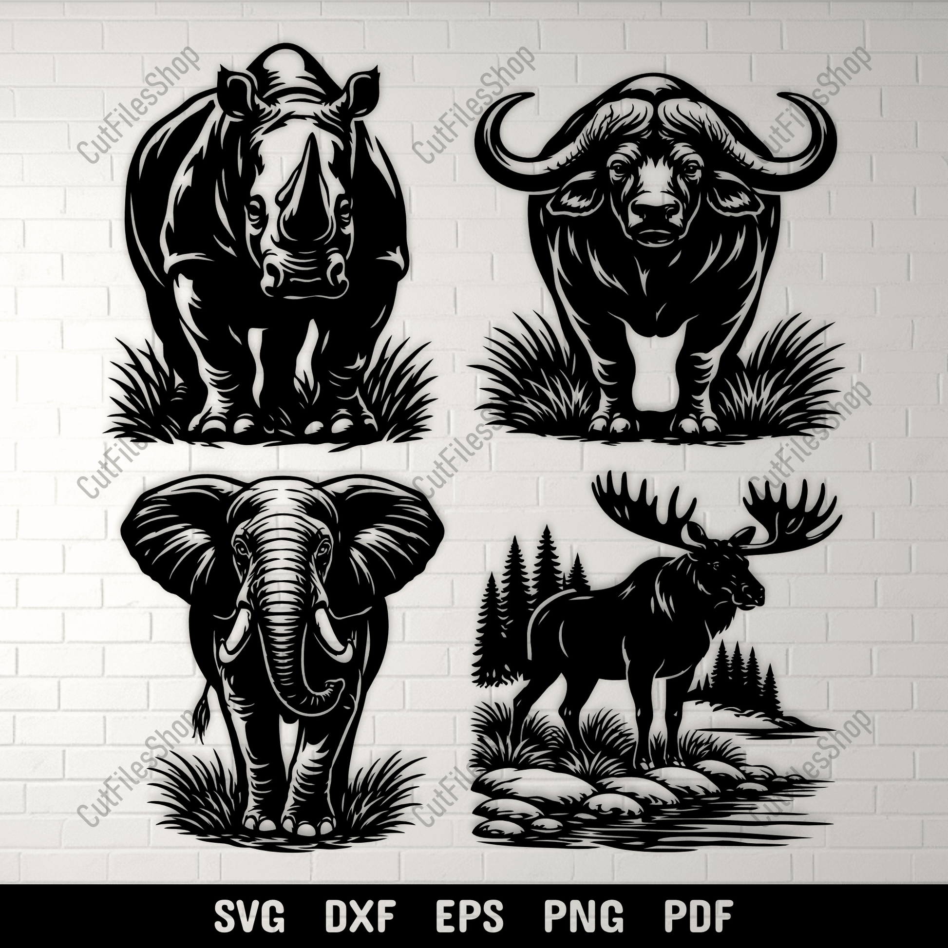 Wild Animals SVG DXF EPS PNG for laser cutting, CNC and plasma