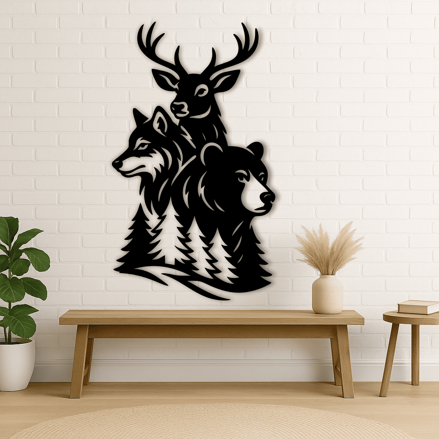 Deer wolf bear CNC laser cut design