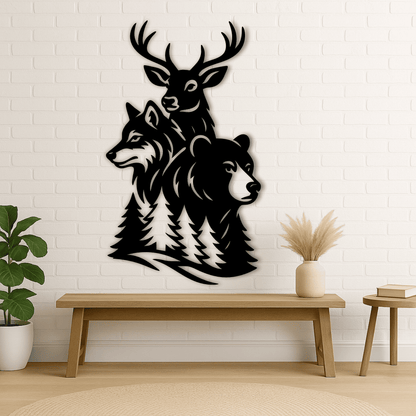 Deer wolf bear CNC laser cut design