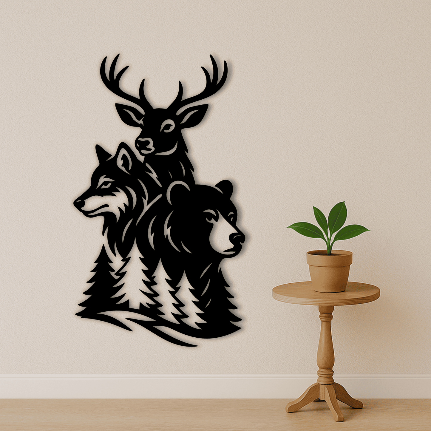 Hunting wildlife wall art SVG DXF for CNC