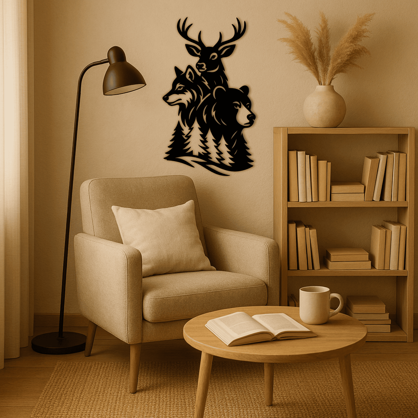 Animal trio SVG DXF PNG for plasma and wall art