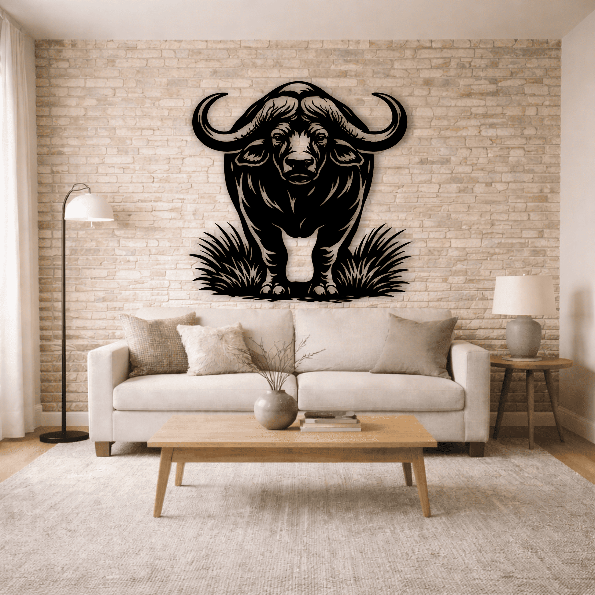 Wildlife buffalo DXF for CNC wood signs and metal decor
