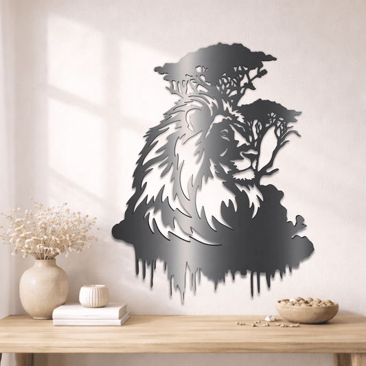 Lion silhouette laser cut design